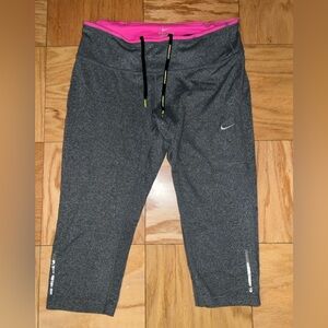 Nike Kids Gray and Pink Leggings